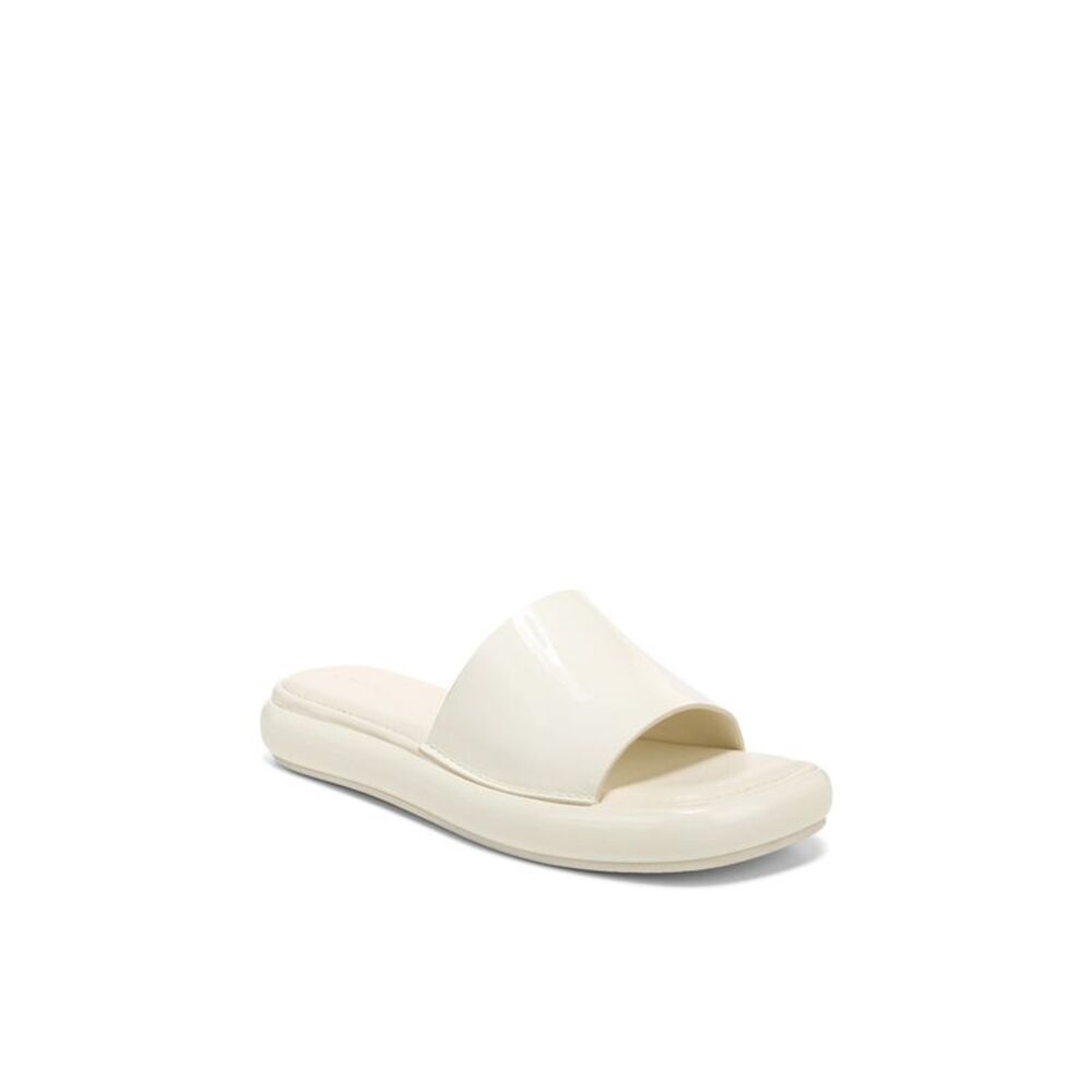 VINCE. Womens Ivory Evie Open Toe Platform Slip On Slide Sandals Shoes 8 M